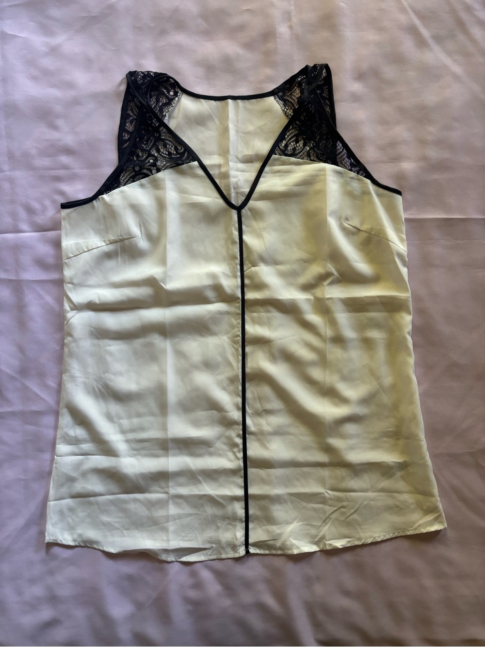 Ivory Lace Trim Tank